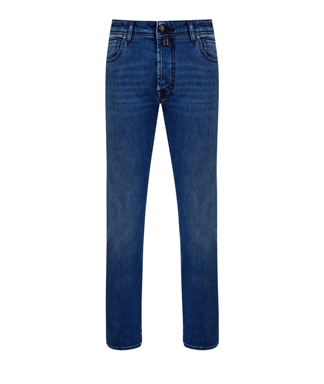 JACOB COHEN Синие хлопковые прямые джинсы, фото 1