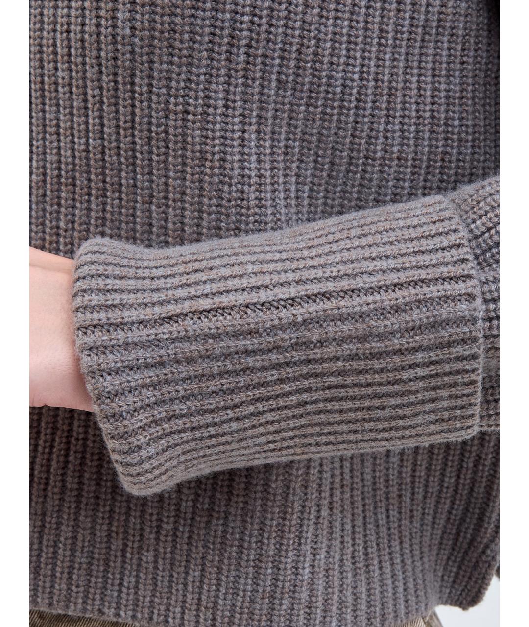 YVES SALOMON Серый шерстяной джемпер / свитер, фото 5