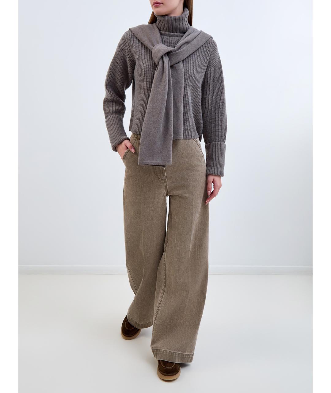 YVES SALOMON Серый шерстяной джемпер / свитер, фото 2