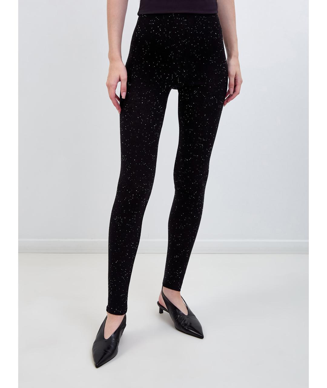 FABIANA FILIPPI Черные шерстяные леггинсы и велосипедки, фото 3