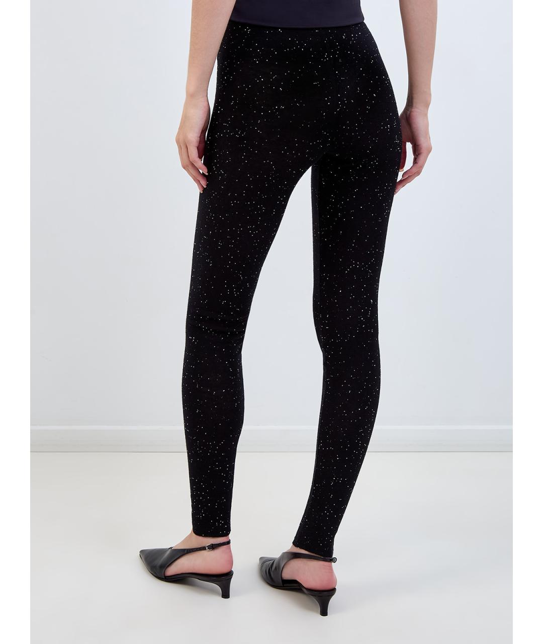 FABIANA FILIPPI Черные шерстяные леггинсы и велосипедки, фото 4