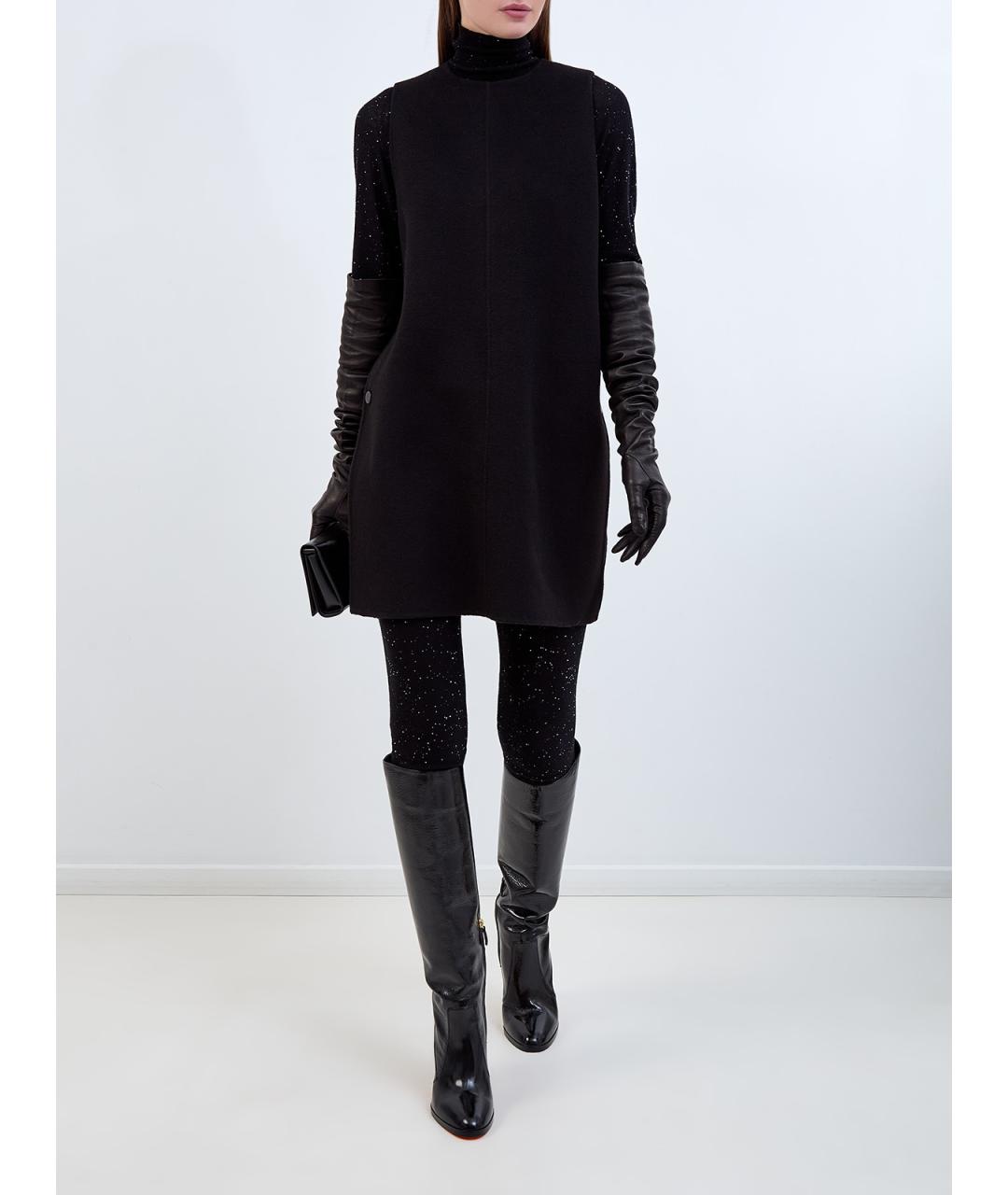 FABIANA FILIPPI Черные шерстяные леггинсы и велосипедки, фото 2