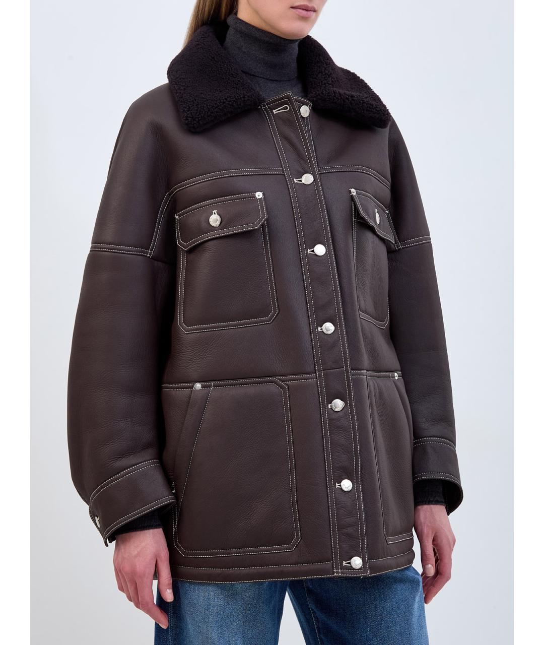 BLANCHA Коричневая кожаная дубленка, фото 3