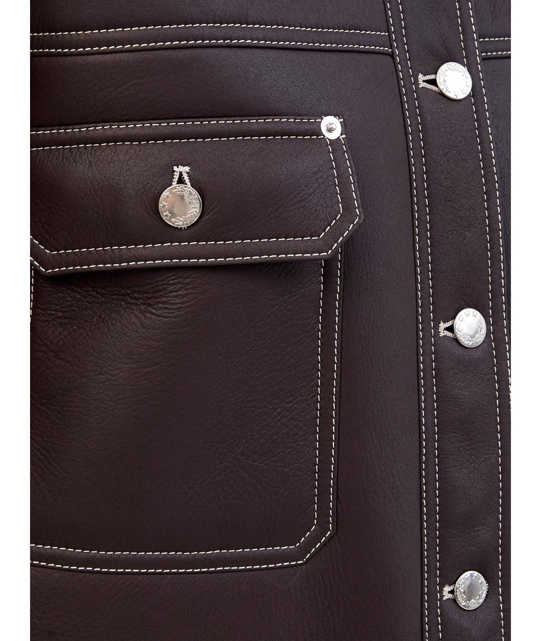 BLANCHA Коричневая кожаная дубленка, фото 5