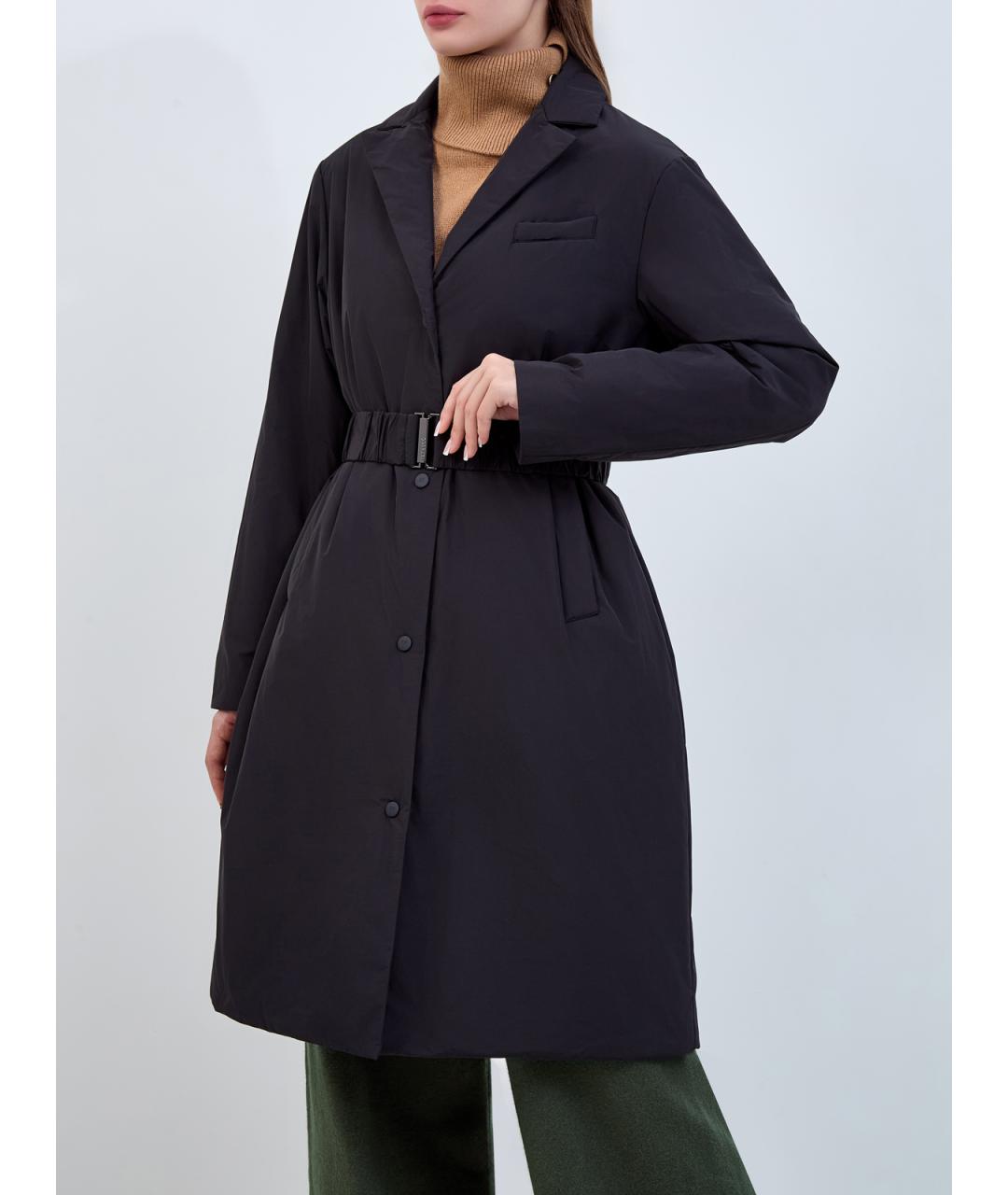 HETREGO Черный полиэстеровый тренч/плащ, фото 3