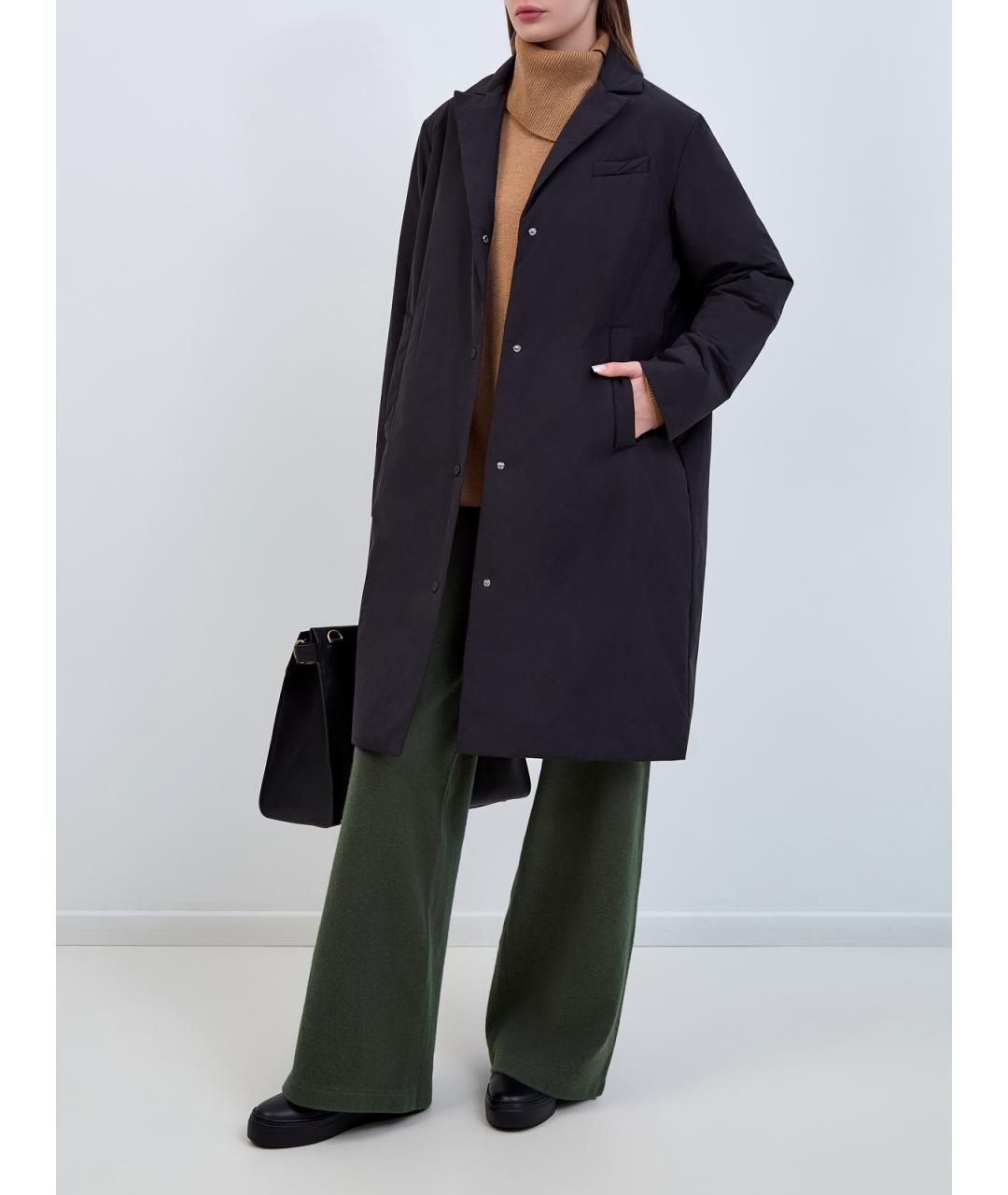 HETREGO Черный полиэстеровый тренч/плащ, фото 2