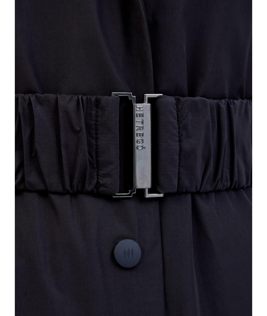 HETREGO Черный полиэстеровый тренч/плащ, фото 5