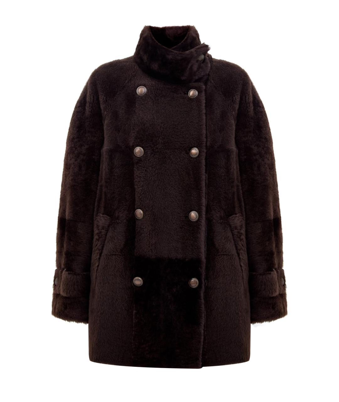 BRUNELLO CUCINELLI Коричневая меховая дубленка, фото 1