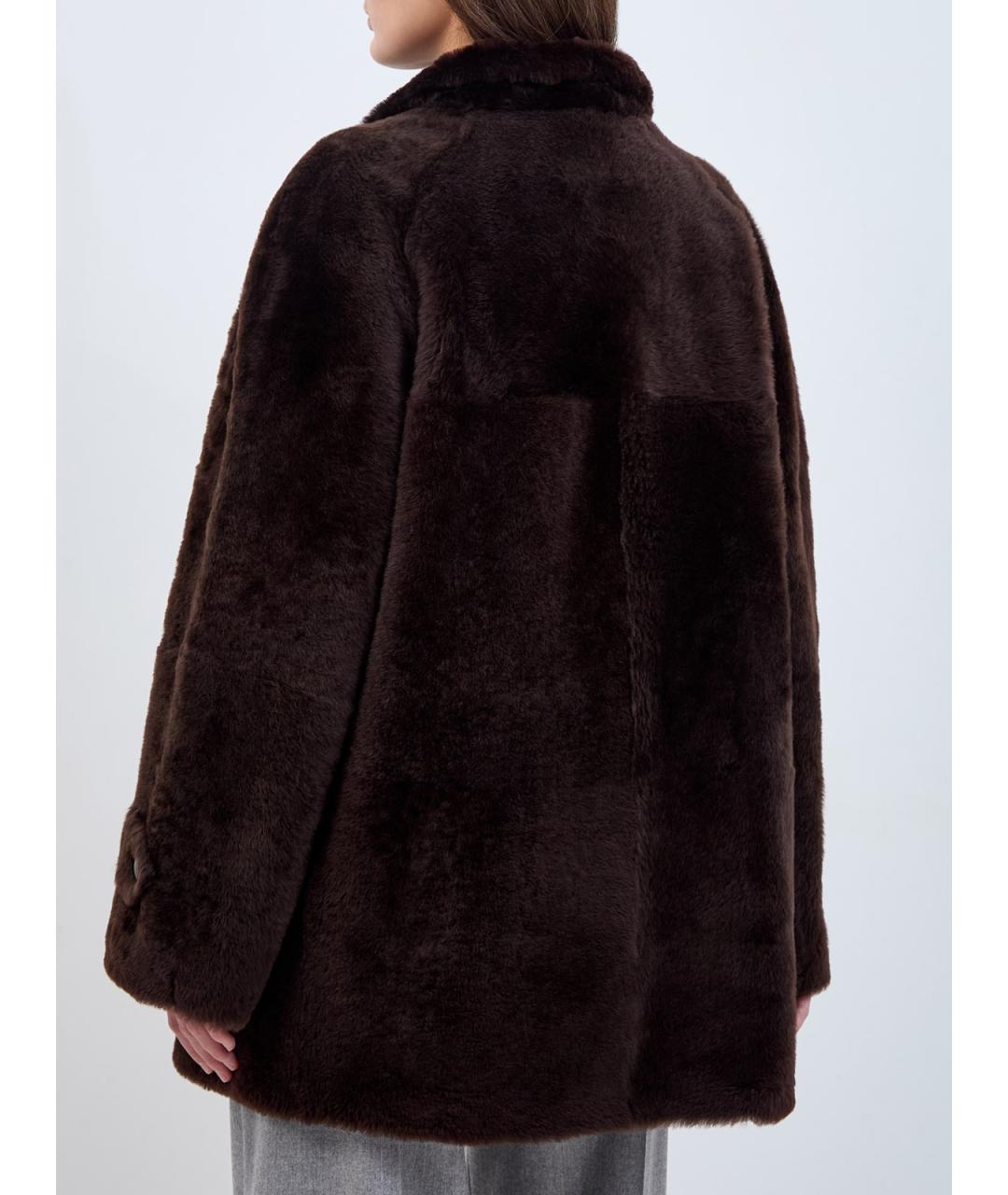 BRUNELLO CUCINELLI Коричневая меховая дубленка, фото 4