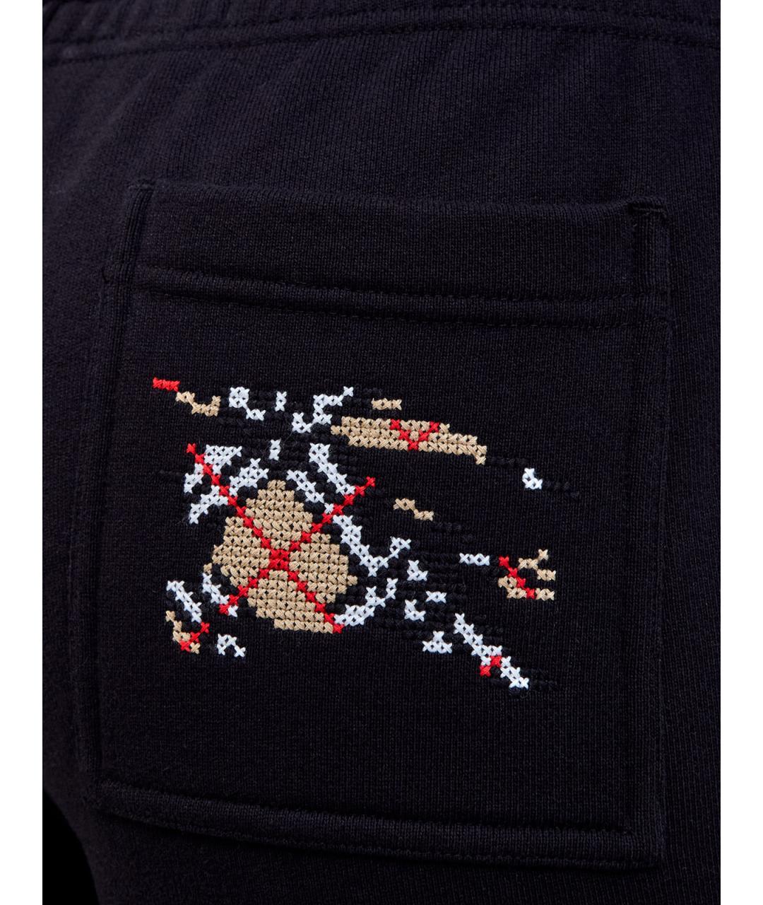 BURBERRY Черные хлопковые прямые брюки, фото 5