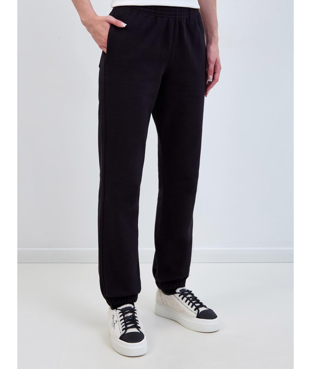 BURBERRY Черные хлопковые прямые брюки, фото 3