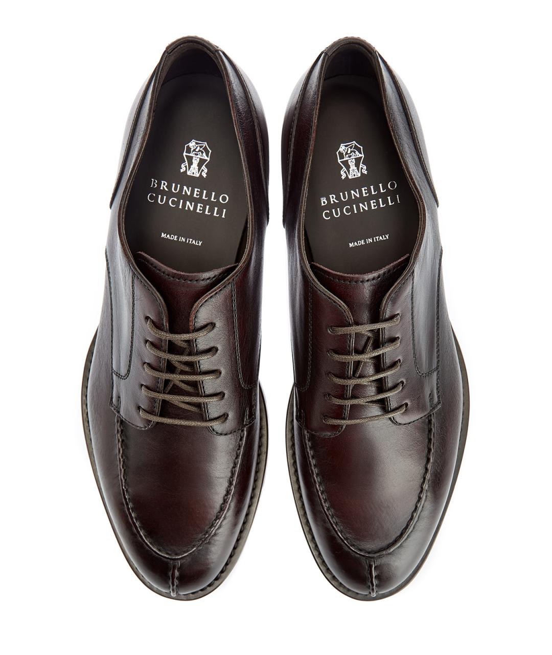 BRUNELLO CUCINELLI Коричневые кожаные туфли, фото 5