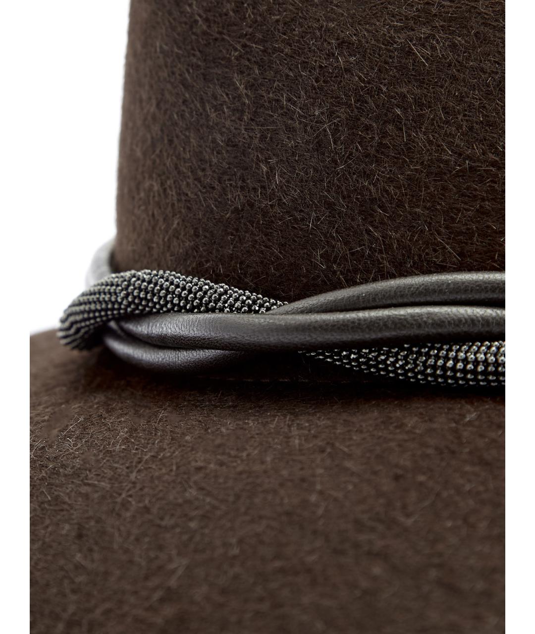 BRUNELLO CUCINELLI Коричневая шерстяная шляпа, фото 6