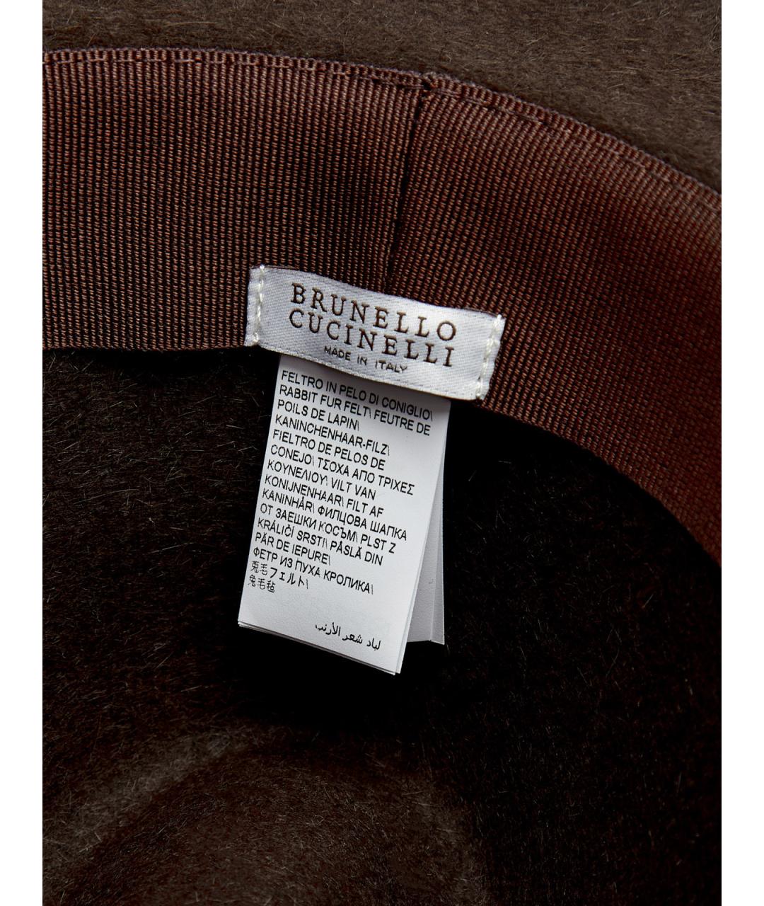 BRUNELLO CUCINELLI Коричневая шерстяная шляпа, фото 7
