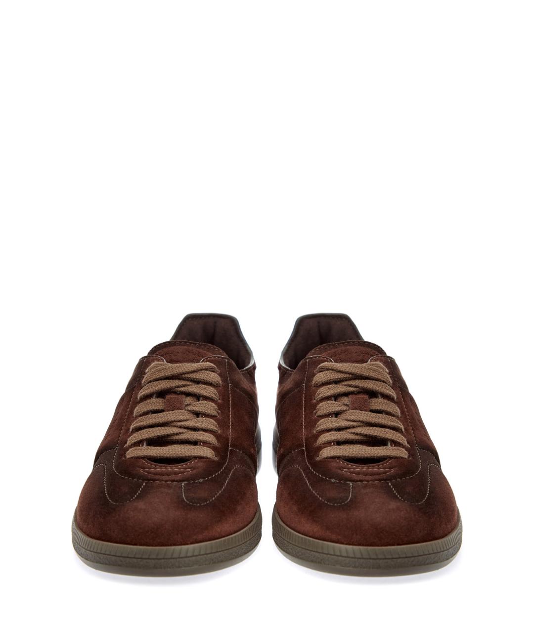 SANTONI Коричневые замшевые кеды, фото 6