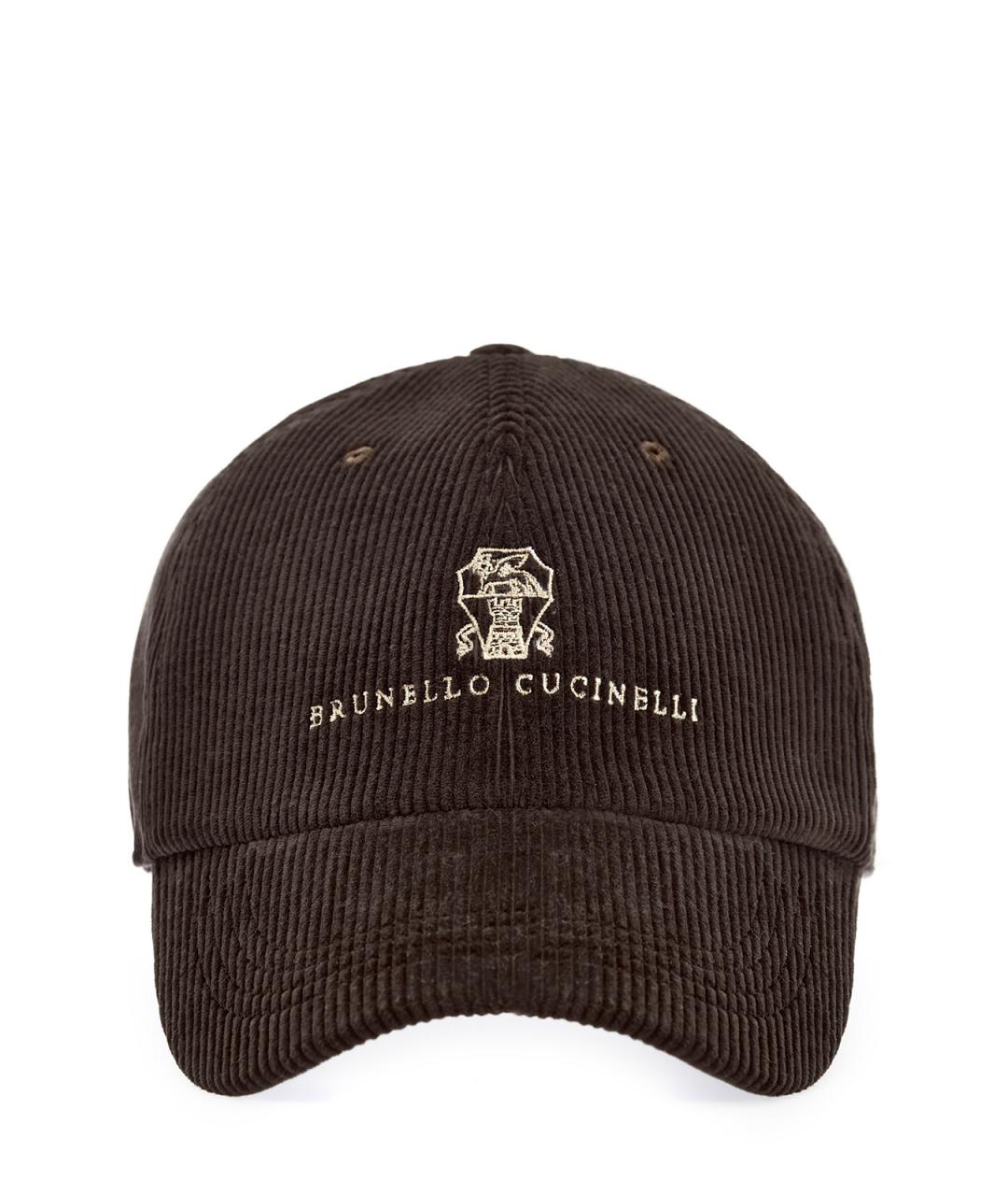 BRUNELLO CUCINELLI Коричневая хлопковая кепка/бейсболка, фото 1