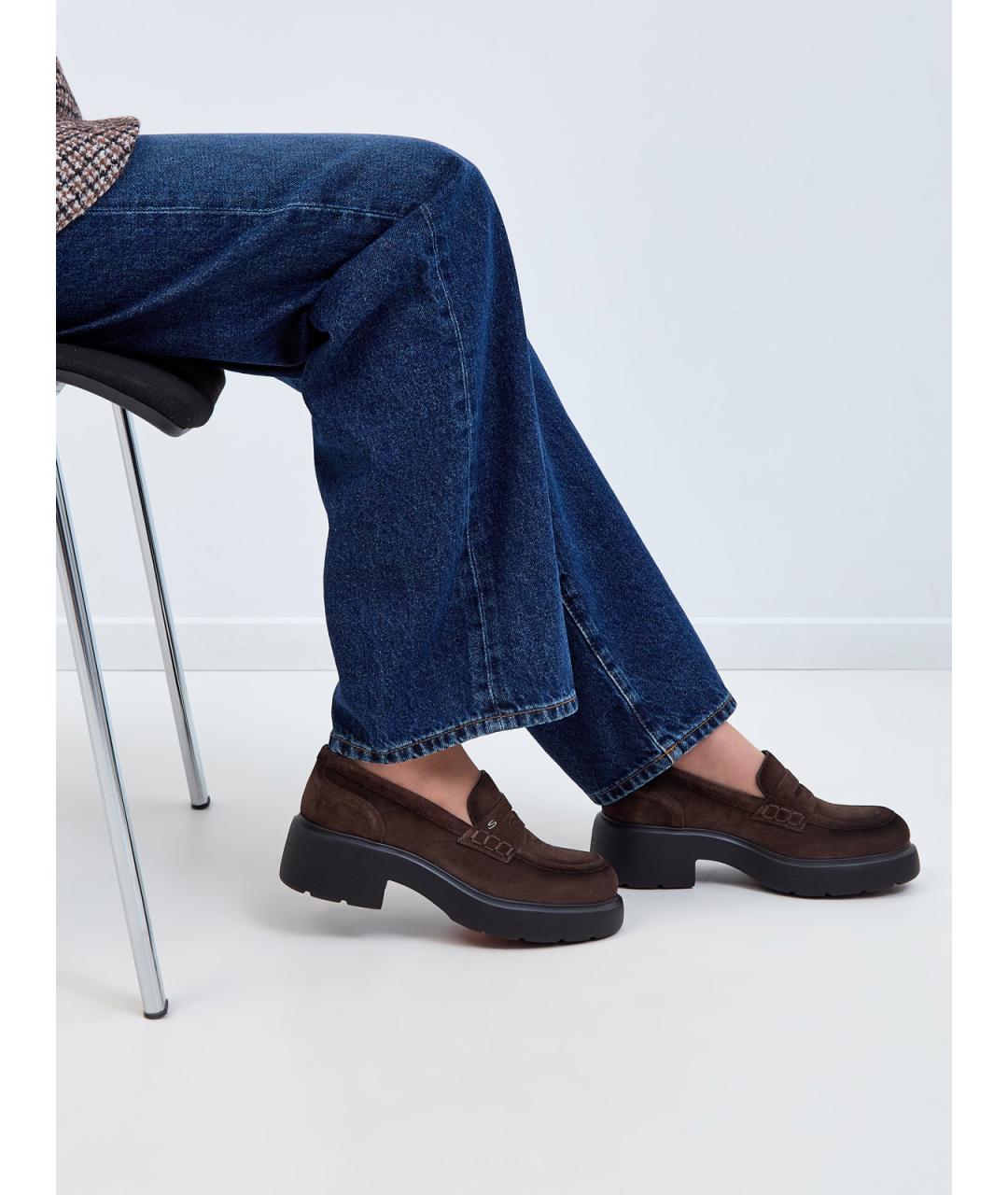 SANTONI Коричневые замшевые лоферы, фото 2