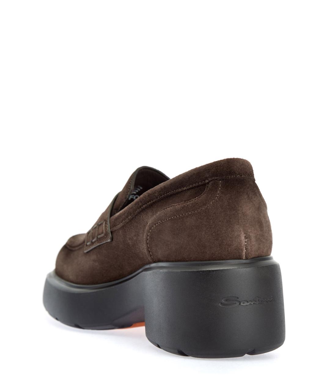 SANTONI Коричневые замшевые лоферы, фото 4