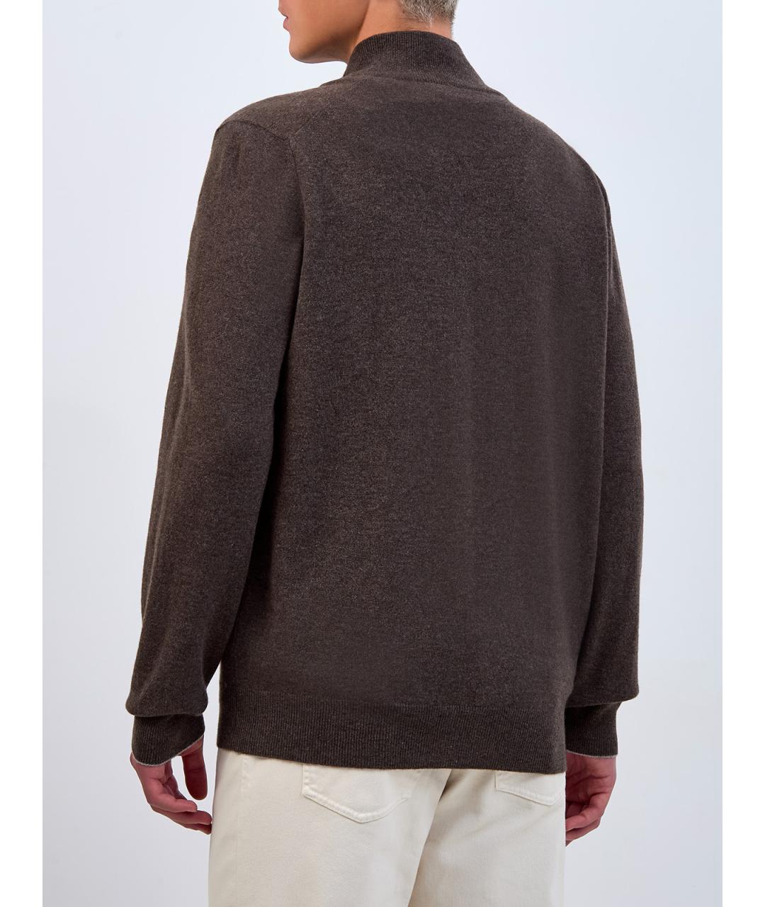 BRUNELLO CUCINELLI Коричневый кашемировый кардиган, фото 4