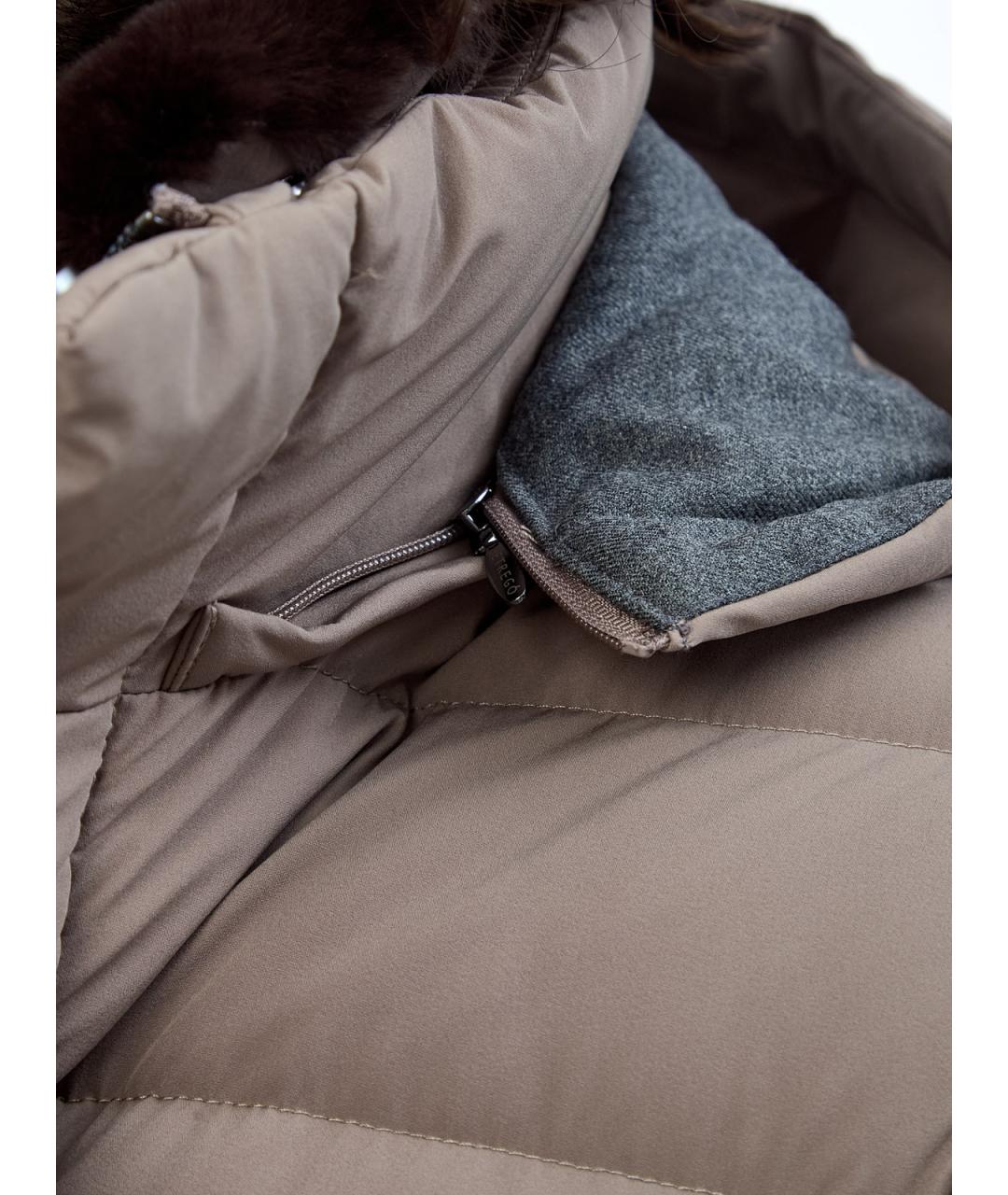 HETREGO Коричневый полиамидовый пуховик, фото 6