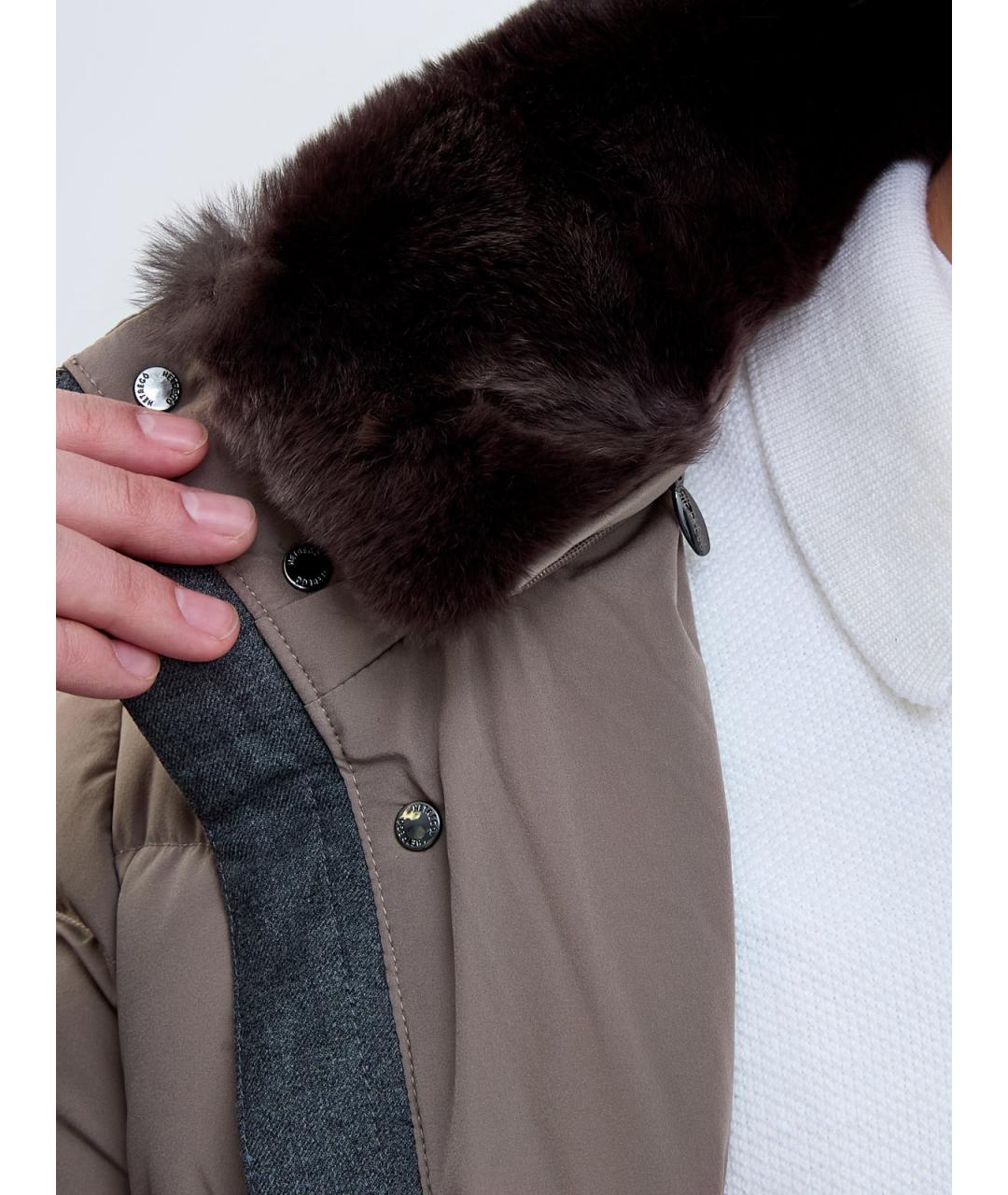 HETREGO Коричневый полиамидовый пуховик, фото 5