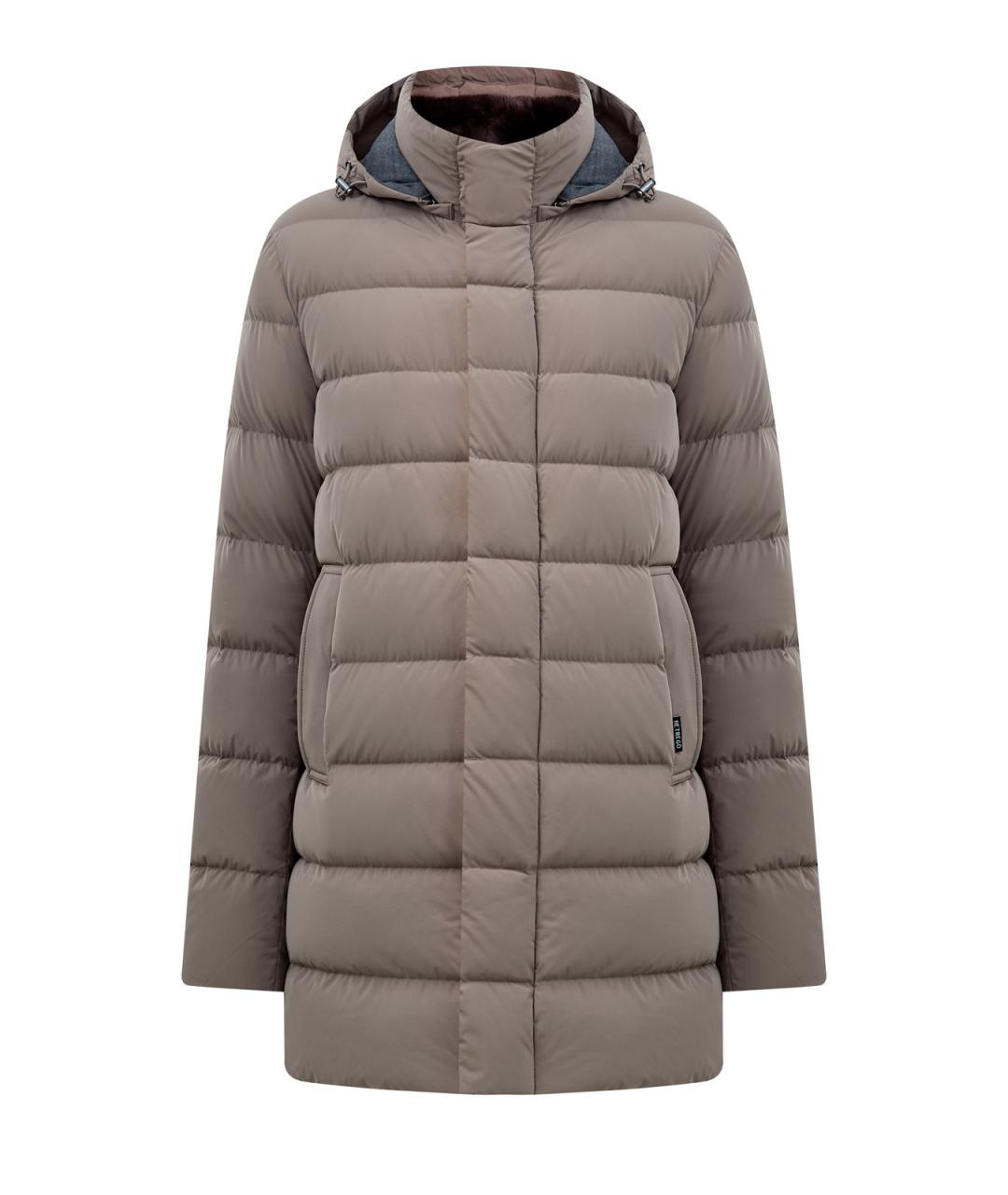 HETREGO Коричневый полиамидовый пуховик, фото 1