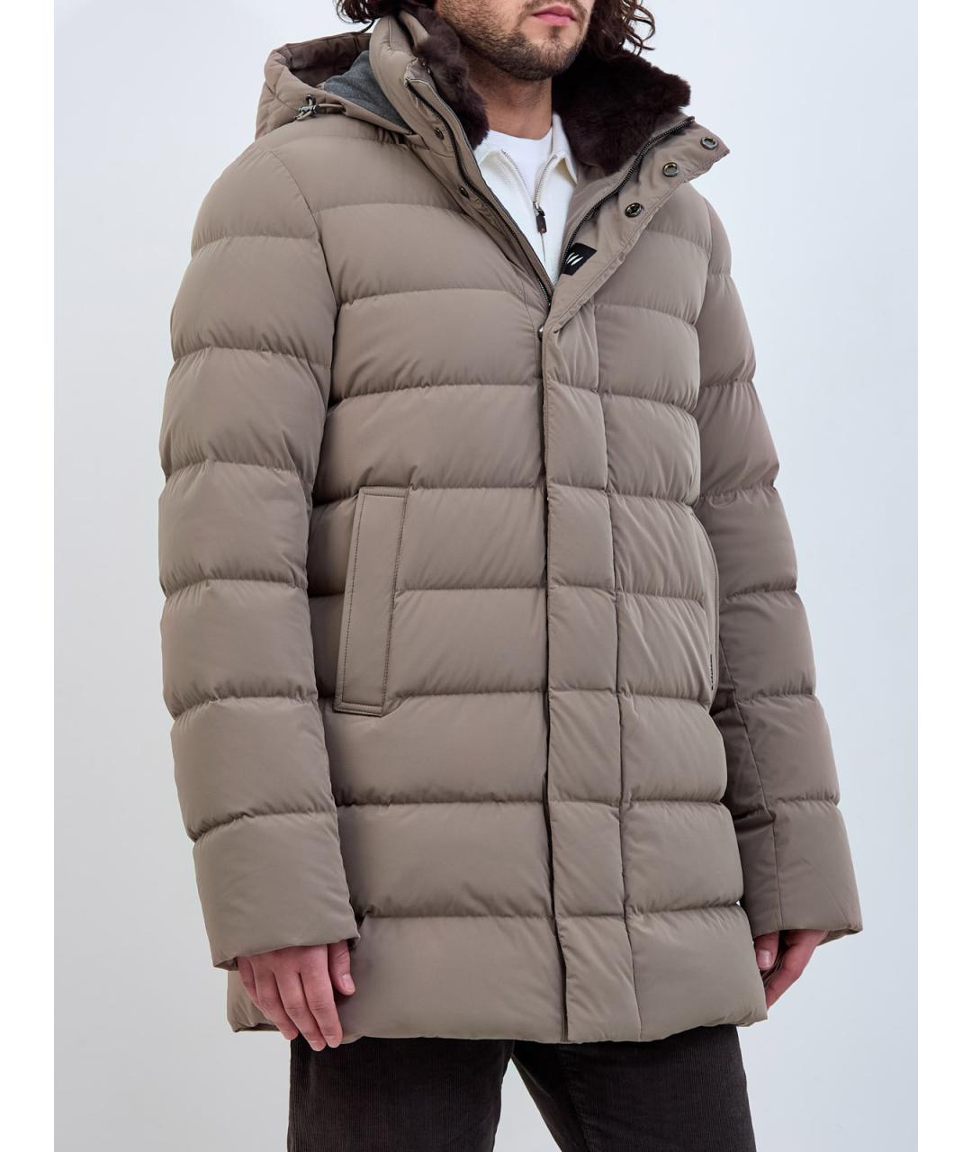 HETREGO Коричневый полиамидовый пуховик, фото 3
