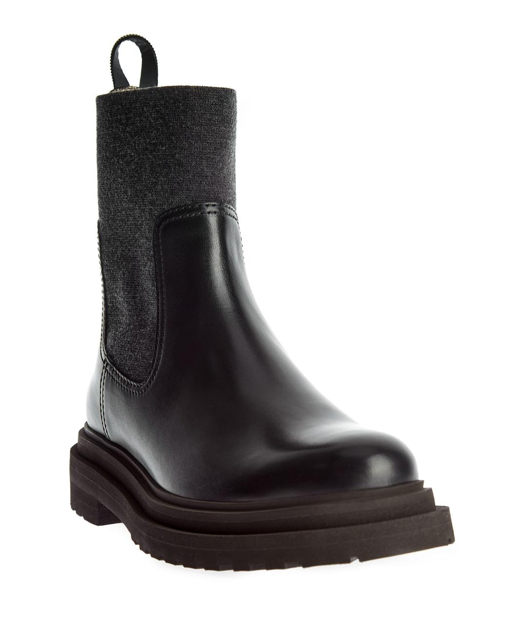 BRUNELLO CUCINELLI Черные кожаные ботинки, фото 3