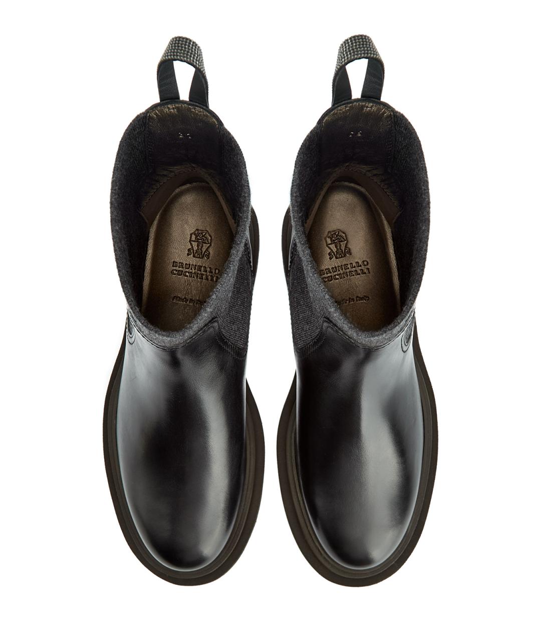 BRUNELLO CUCINELLI Черные кожаные ботинки, фото 5