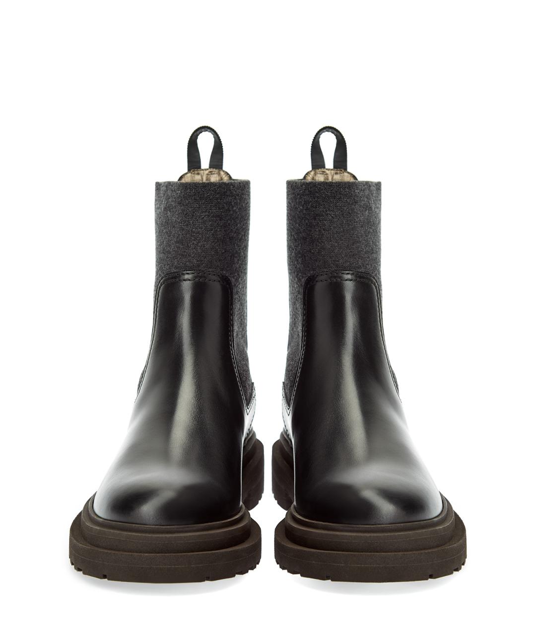 BRUNELLO CUCINELLI Черные кожаные ботинки, фото 6