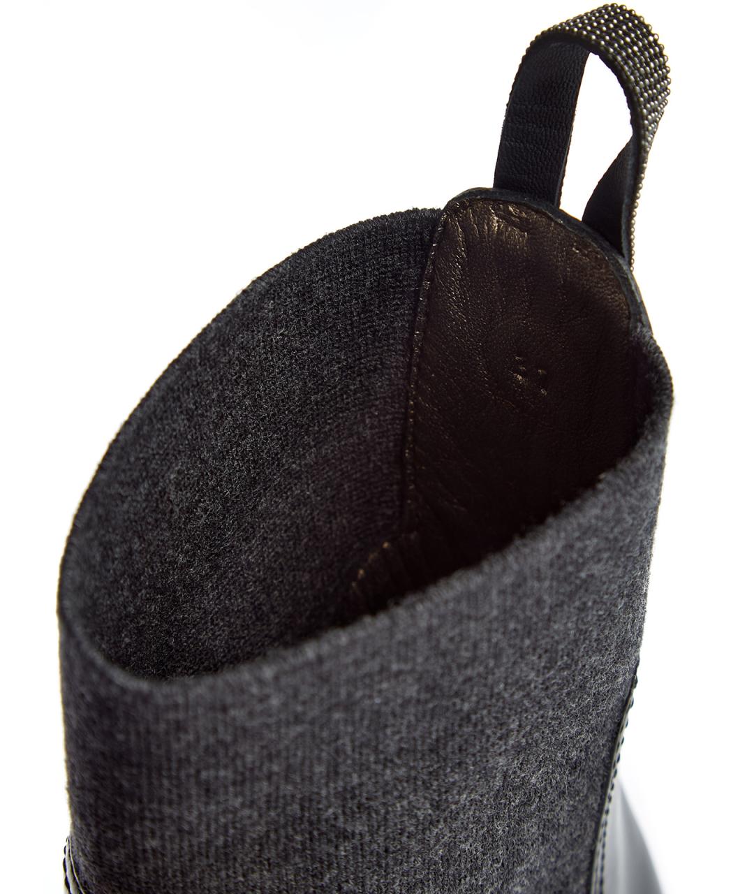 BRUNELLO CUCINELLI Черные кожаные ботинки, фото 7