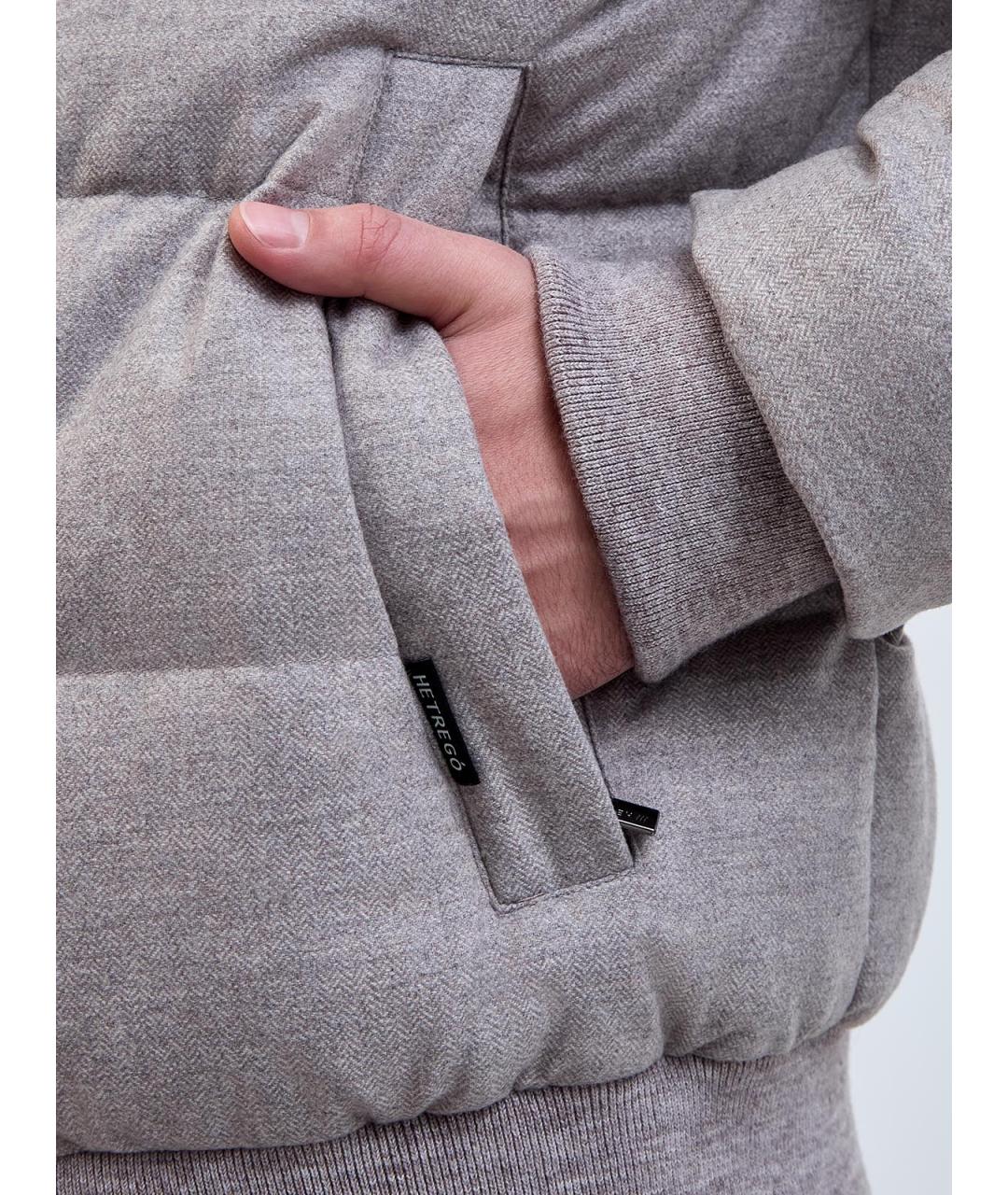 HETREGO Бежевый полиамидовый пуховик, фото 5