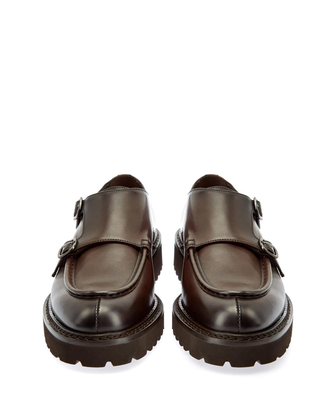 DOUCAL'S Коричневые кожаные низкие ботинки, фото 6