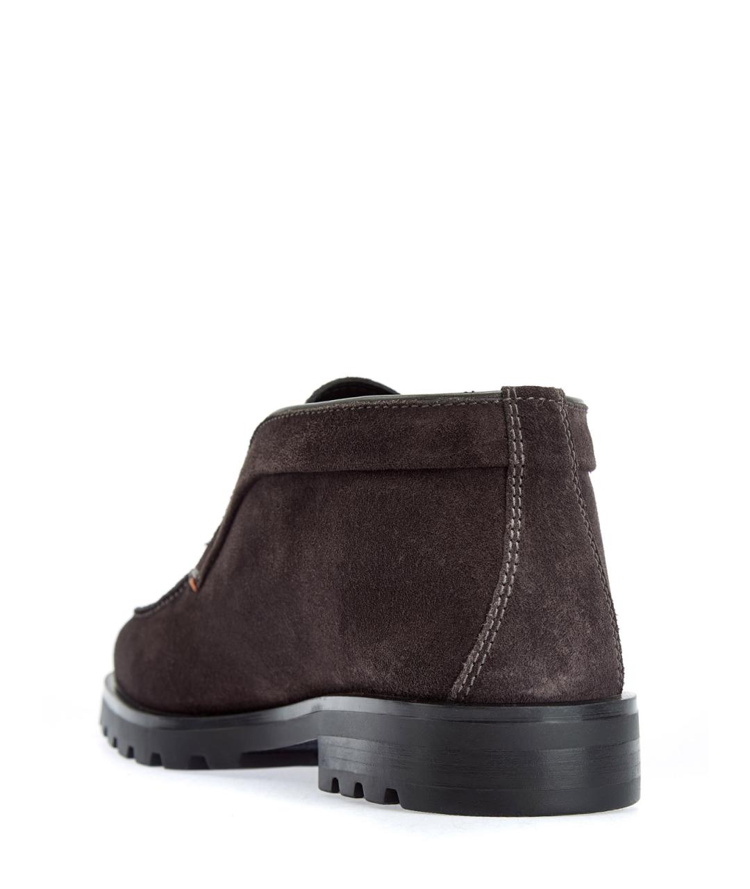 SANTONI Коричневые замшевые низкие ботинки, фото 4