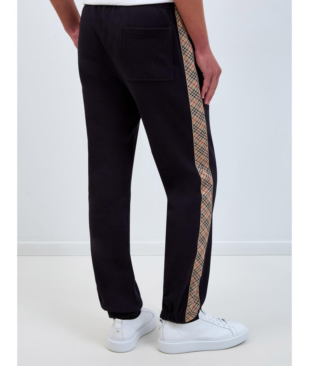 BURBERRY Черные хлопковые повседневные брюки, фото 4