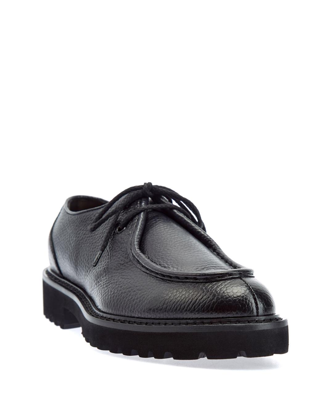 DOUCAL'S Темно-синие кожаные низкие ботинки, фото 3