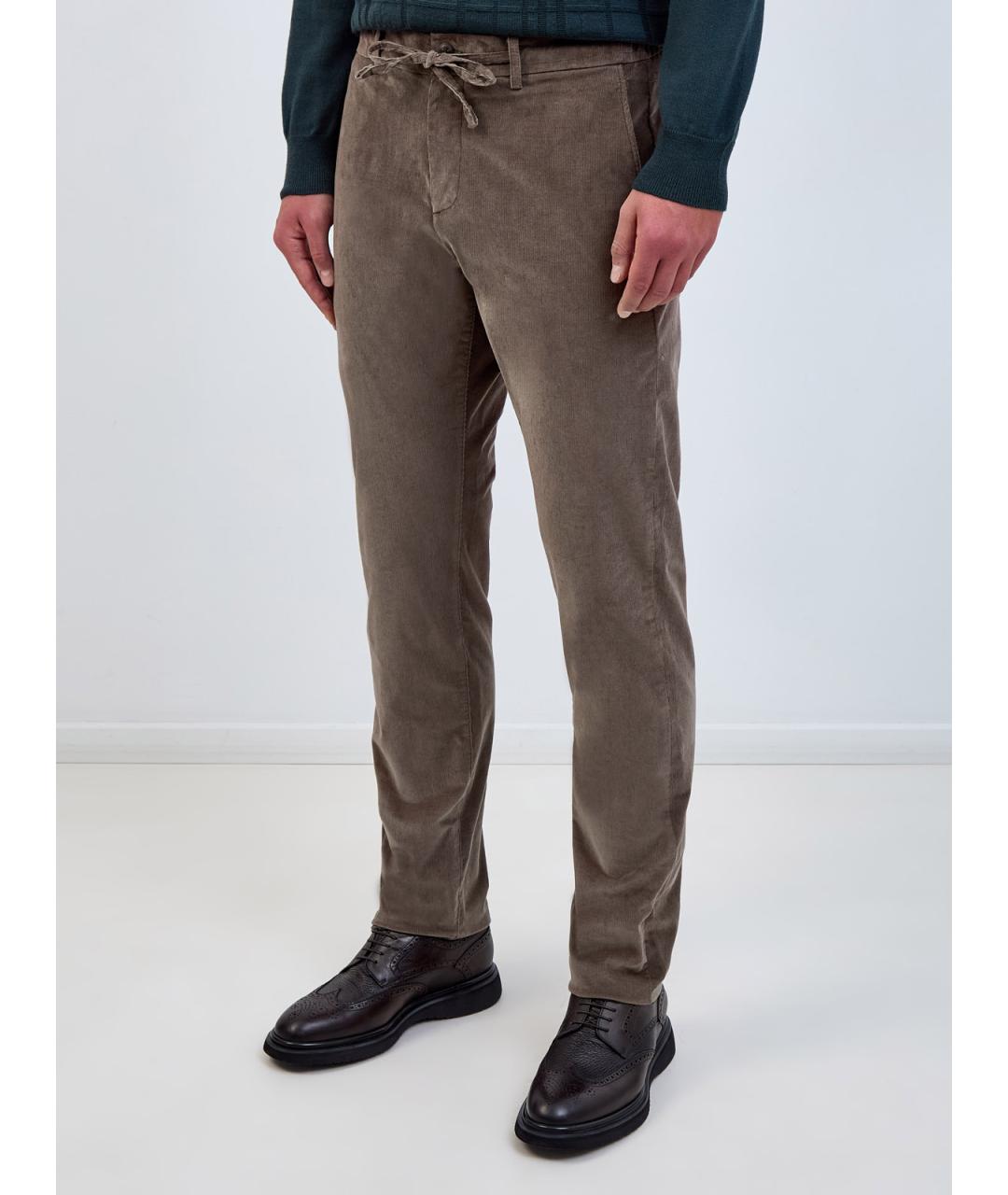 CANALI Бежевые хлопковые повседневные брюки, фото 3