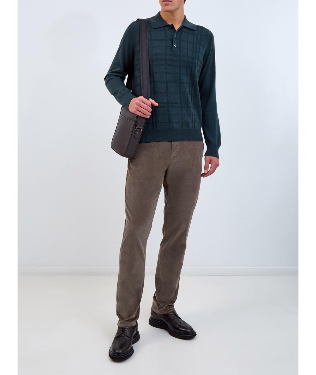 CANALI Бежевые хлопковые повседневные брюки, фото 2