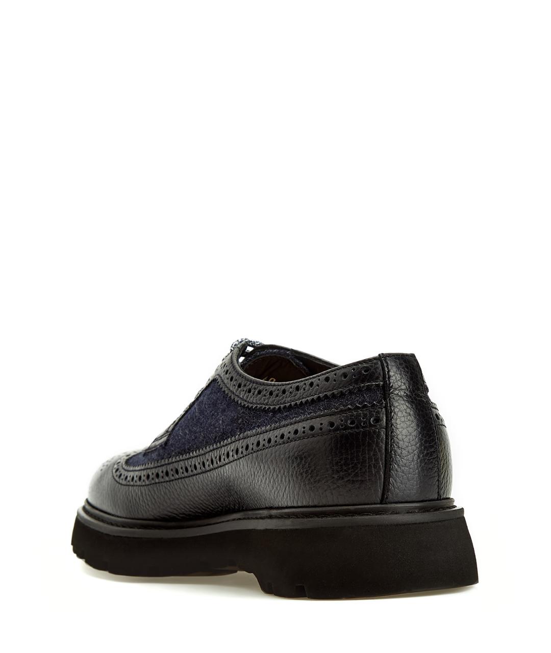 DOUCAL'S Черные кожаные низкие ботинки, фото 4