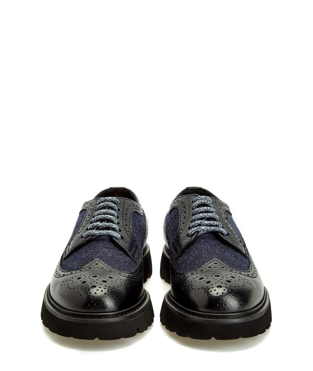 DOUCAL'S Черные кожаные низкие ботинки, фото 6