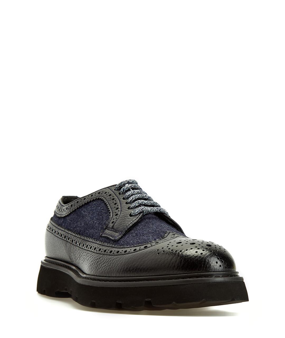 DOUCAL'S Черные кожаные низкие ботинки, фото 3