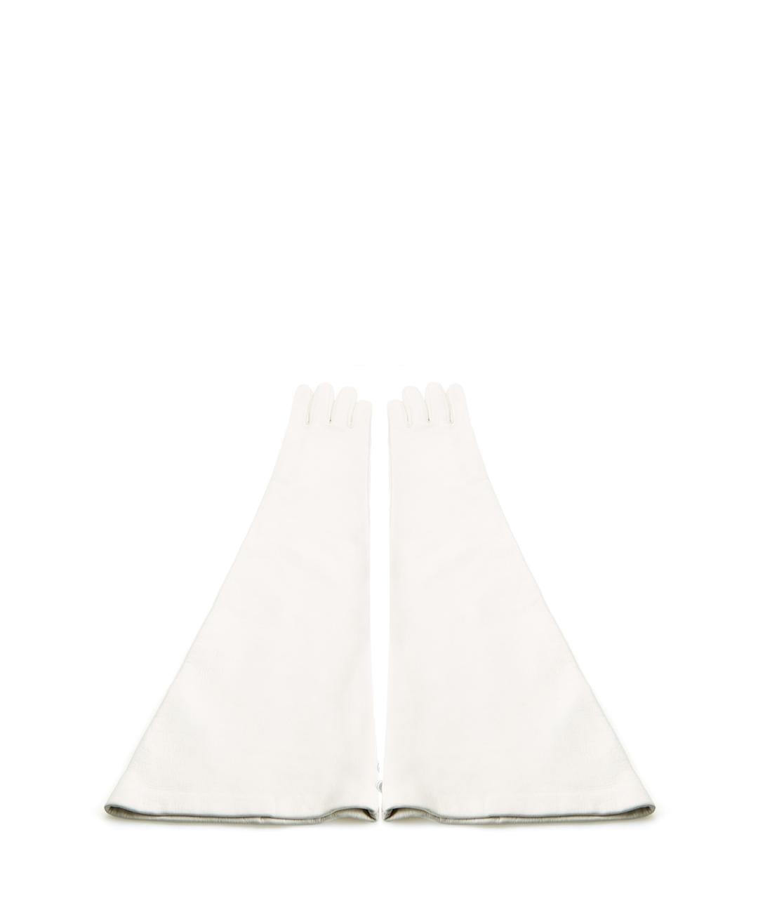 FABIANA FILIPPI Белые кожаные перчатки, фото 3