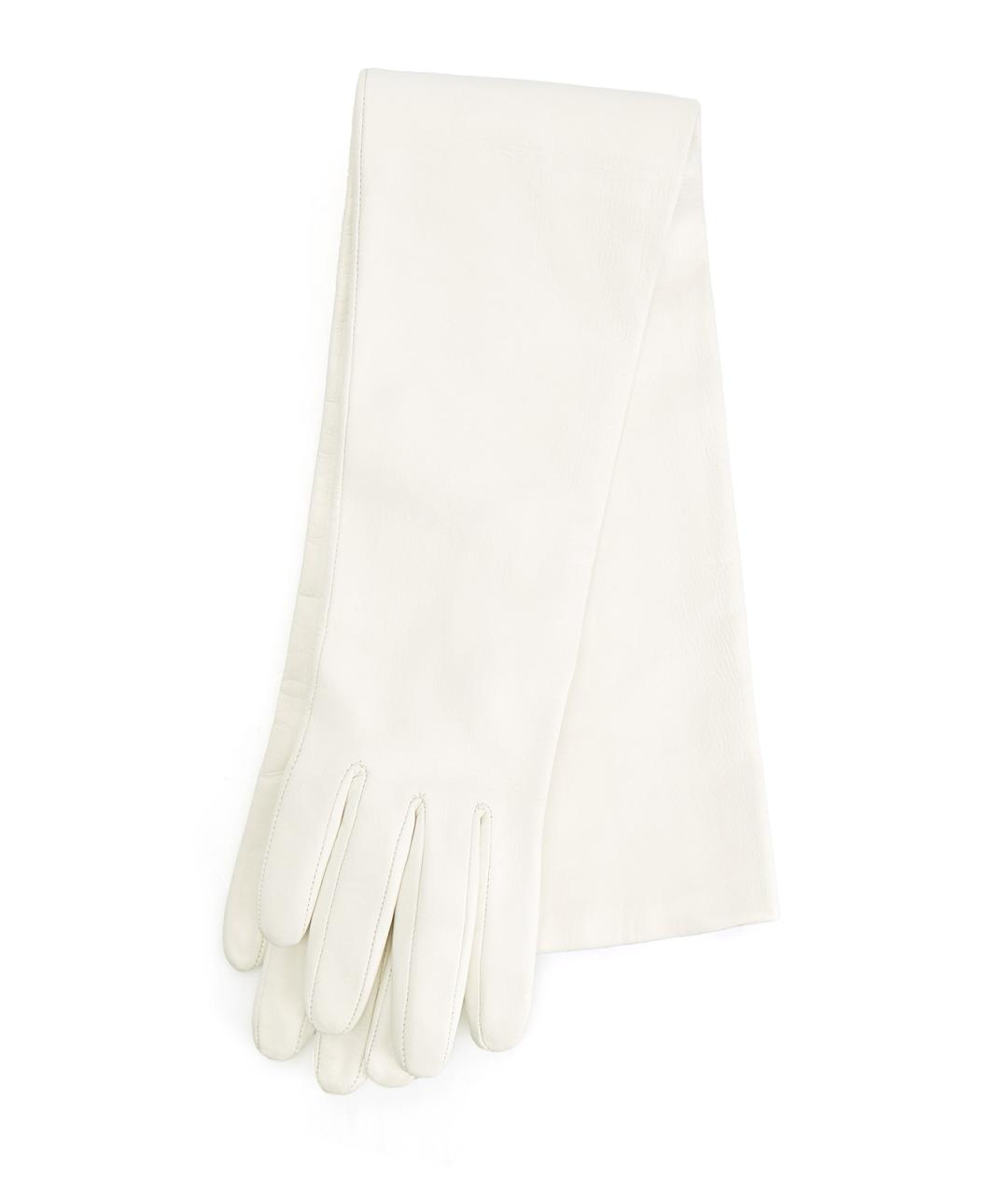 FABIANA FILIPPI Белые кожаные перчатки, фото 1