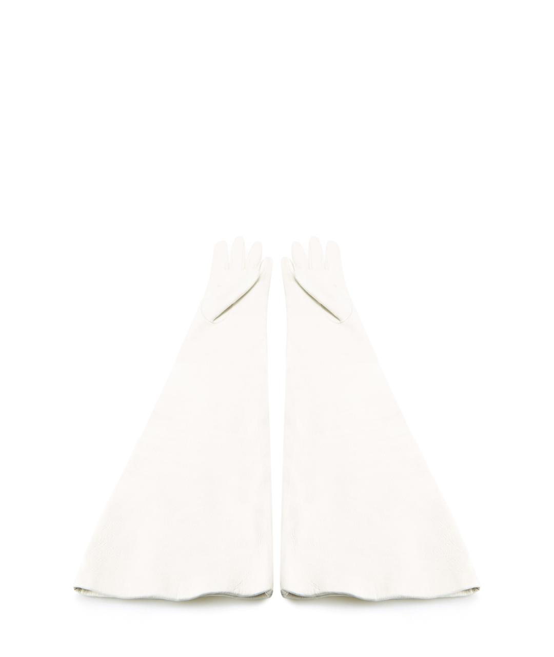 FABIANA FILIPPI Белые кожаные перчатки, фото 2