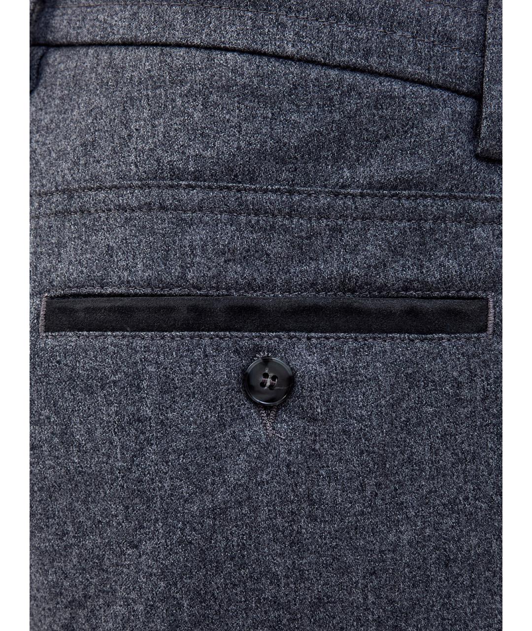 CANALI Серые шерстяные повседневные брюки, фото 3