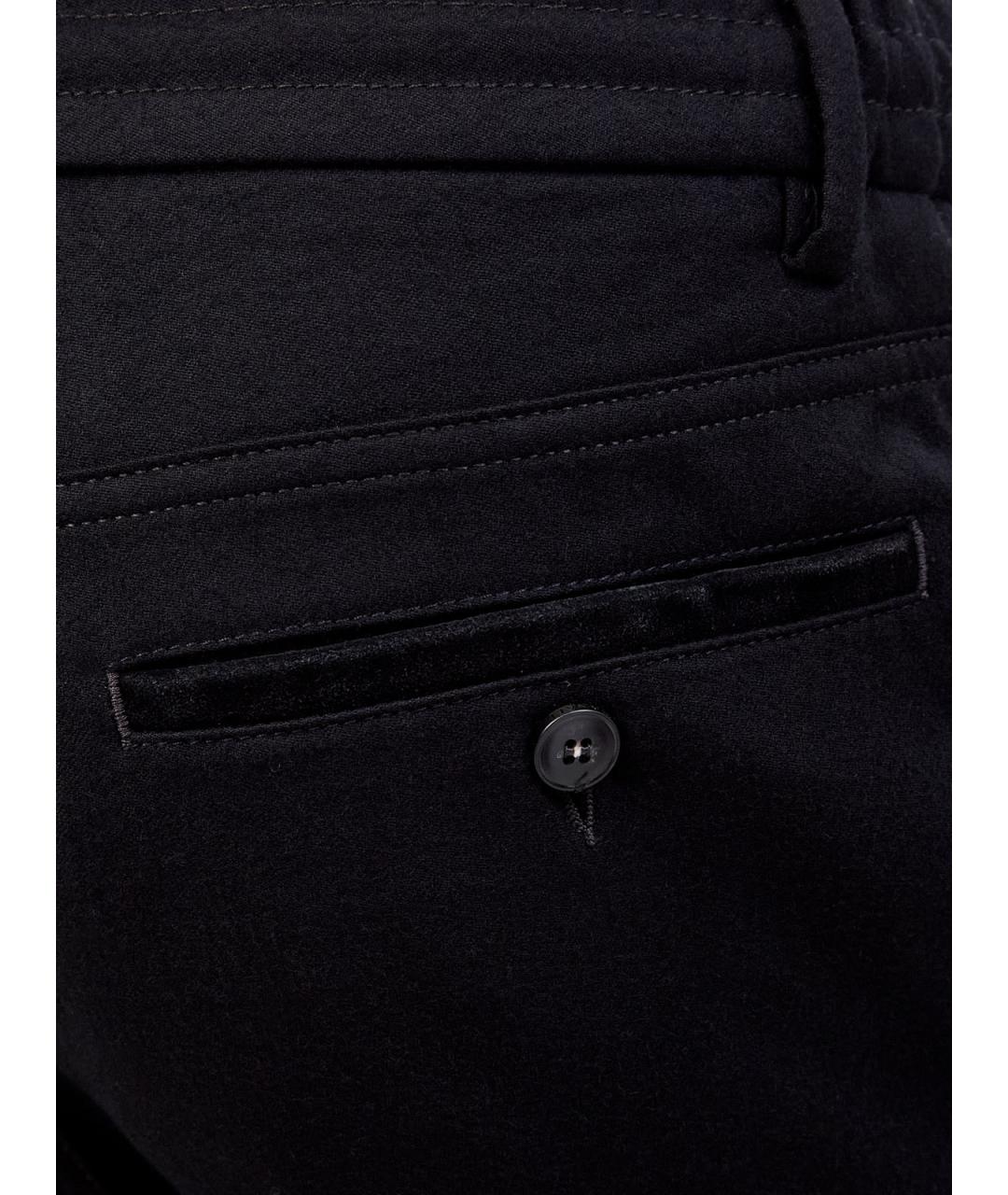 CANALI Черные шерстяные повседневные брюки, фото 5