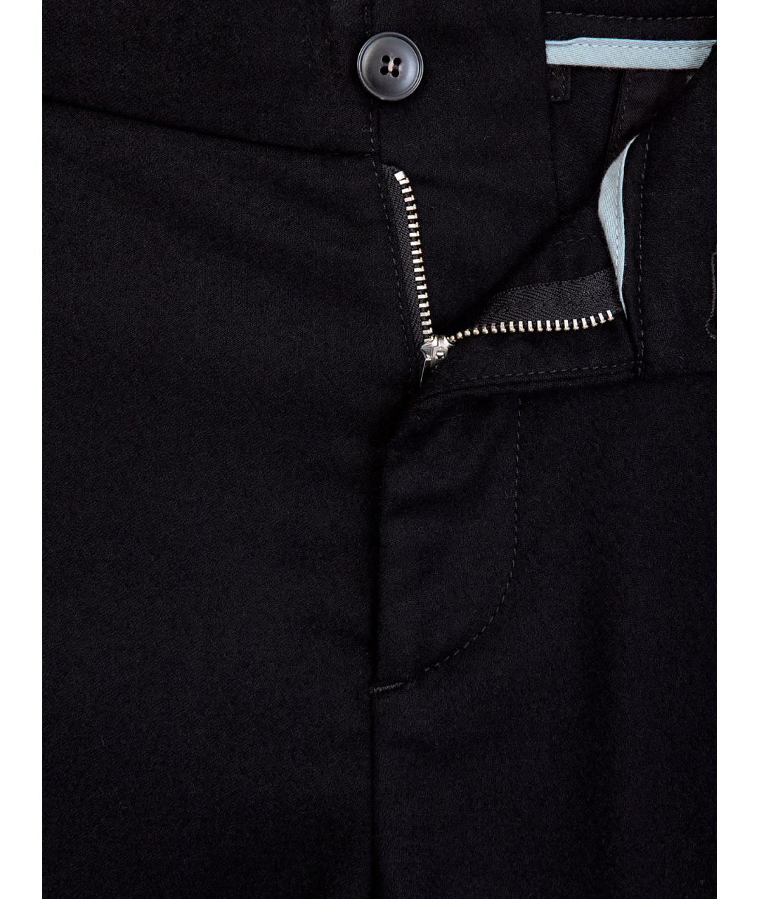 CANALI Черные шерстяные повседневные брюки, фото 6
