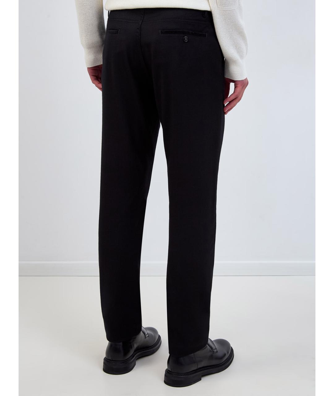 CANALI Черные шерстяные повседневные брюки, фото 4