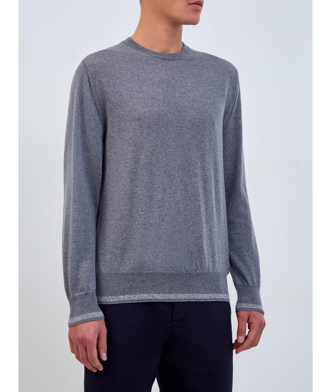CANALI Серый шерстяной джемпер / свитер, фото 3