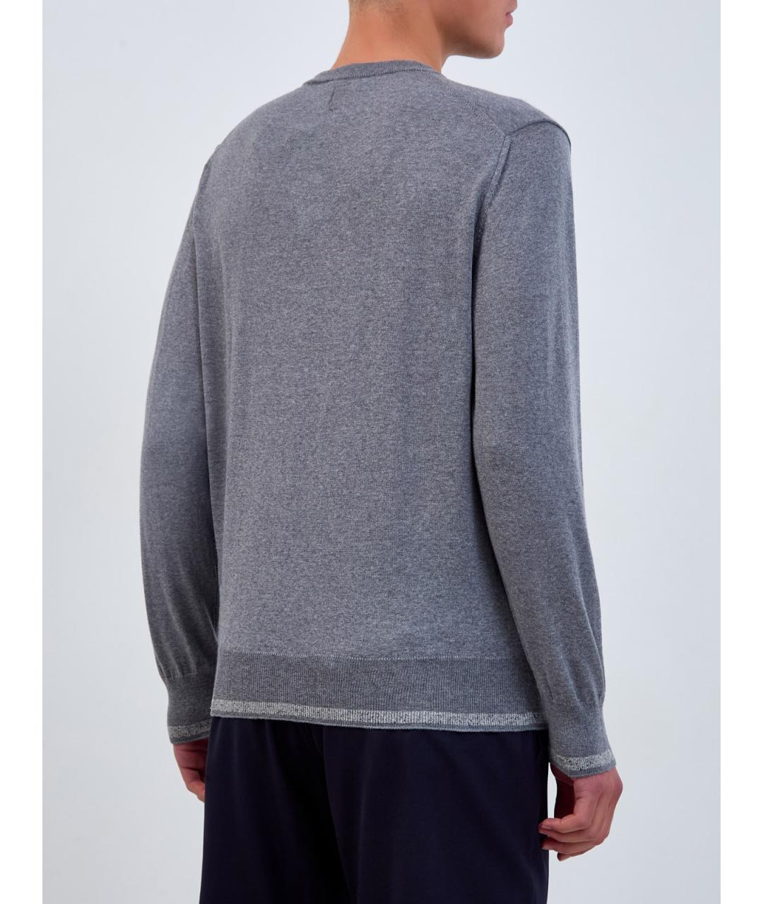 CANALI Серый шерстяной джемпер / свитер, фото 4